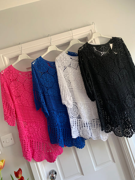 Longer line crochet Top - 4 colours