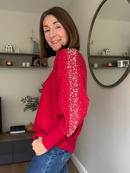 Embellished Sleeve Jumper