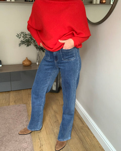 High Waisted Pocket Jeans