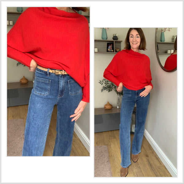 High Waisted Pocket Jeans