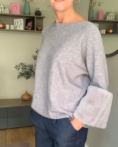 Fur Cuff Jumper - 5 COLOURS